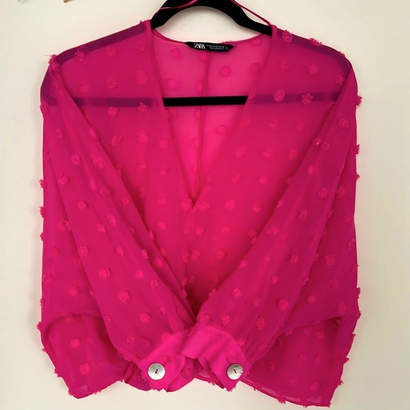 Pink sheer spring/summer top - Picture 1 of 4